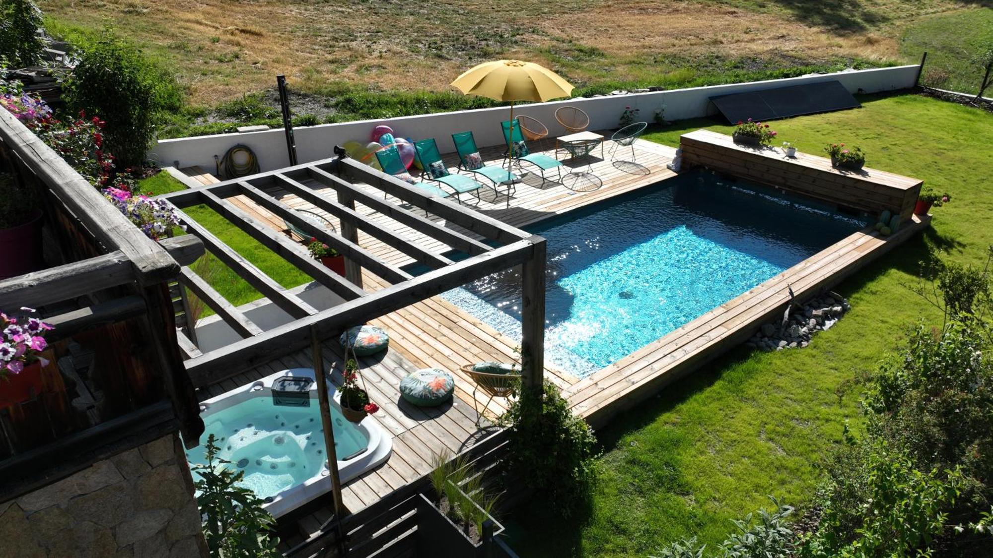 Chalet Serre Cambeou Piscine&Spa Saint-Chaffrey Kültér fotó